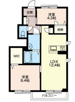 ヴィオラ(2LDK/1階)の間取り写真