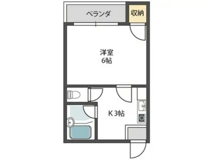 ロイヤルあびこ(1K/4階)の間取り写真