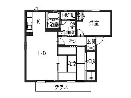 オーブエバンズ(2LDK/1階)の間取り写真