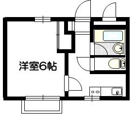 タウンハウスM(1K/1階)の間取り写真