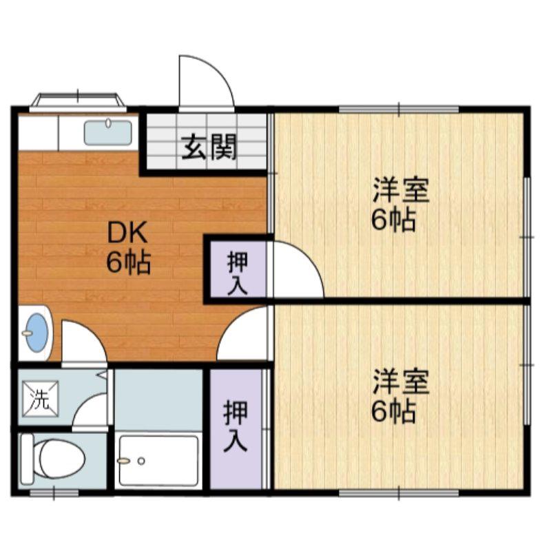 ダイヤパレスアネックス(2DK/1階)の間取り写真