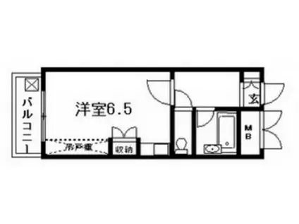 ハイソサエティ宝町(ワンルーム/5階)の間取り写真