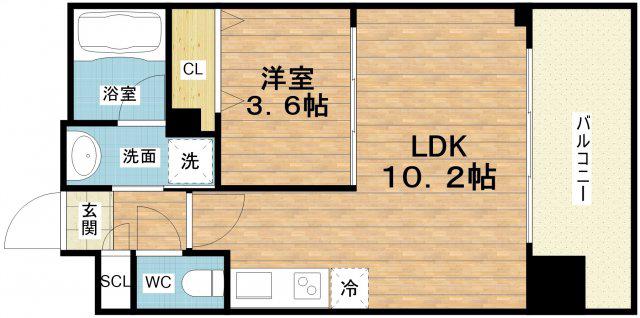 プレジオ御幣島(1LDK/11階)の間取り写真
