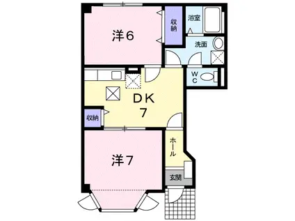 クレールみゆき(2DK/1階)の間取り写真