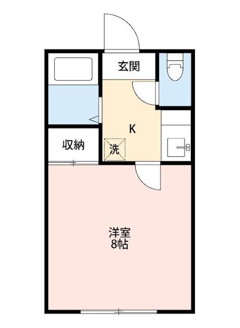 ソラーレ木田(1K/2階)の間取り写真