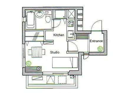 シティハウス西馬込(ワンルーム/2階)の間取り写真