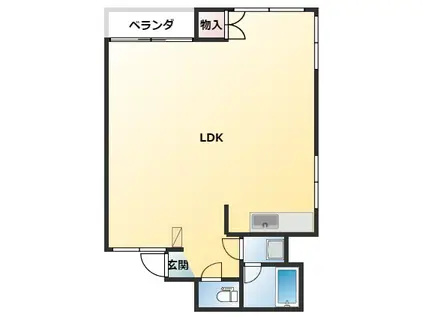 KT島崎(ワンルーム/1階)の間取り写真