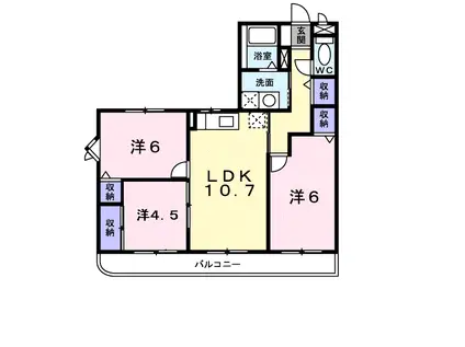 ローレル ハイツ(3LDK/3階)の間取り写真