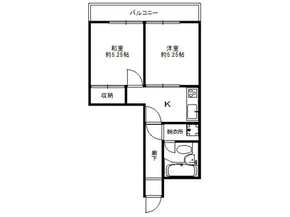 インペリアル蒲田(2K/2階)の間取り写真