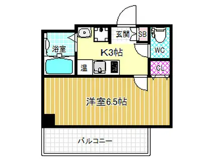 みおつくし堂島(1K/6階)の間取り写真