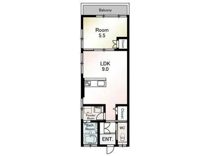 レジデンスオオタニ(1LDK/2階)の間取り写真