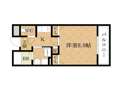 セゾンベ-ル三田(1K/4階)の間取り写真