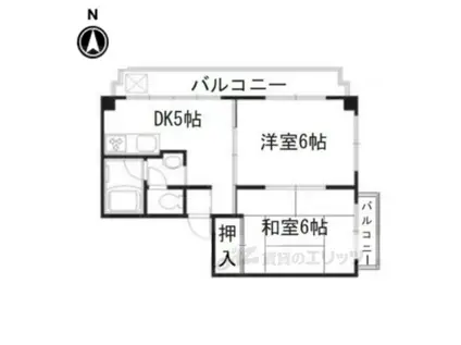 マンションさぬき(2DK/3階)の間取り写真