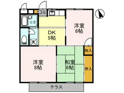 メゾン・ド・M(3DK/2階)の間取り写真