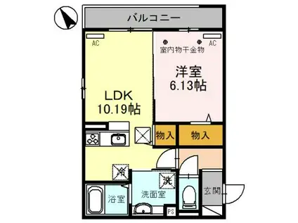 コンフォート上和田(1LDK/1階)の間取り写真