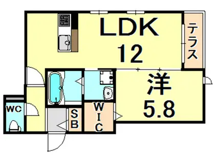 ヴェネツィアレジデンス(1LDK/1階)の間取り写真