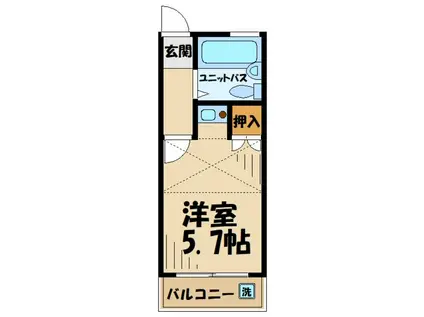 クロノス南橋本(1K/1階)の間取り写真