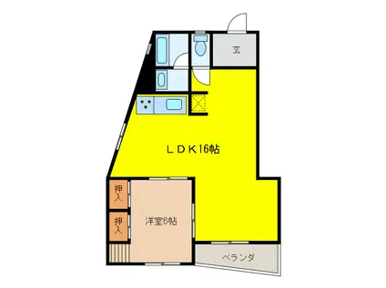 吉田マンション(1LDK/4階)の間取り写真