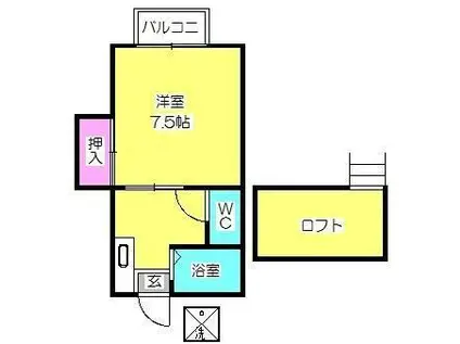 アートイン ピースハウス(1K/1階)の間取り写真