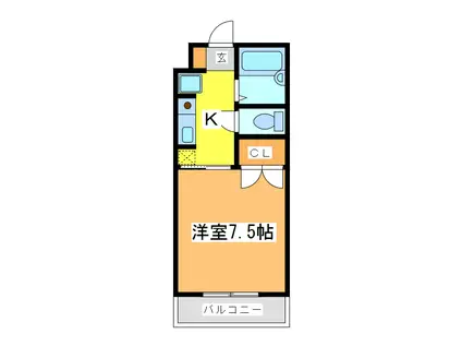 パークサイドOKUGAWA(1K/4階)の間取り写真