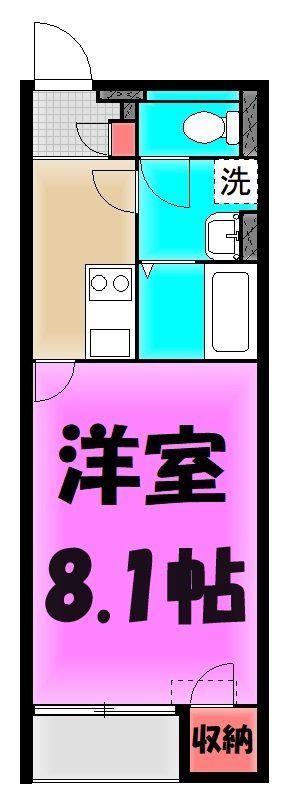 ＪＲ高崎線 熊谷駅 バス乗車時間：33分 最寄りバス停で下車 徒歩5分 2階建 築10年(1K/1階)の間取り写真