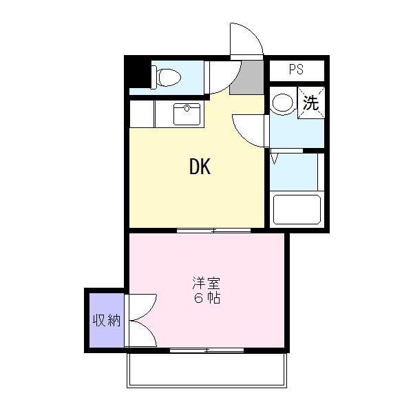 メゾンフジ(1DK/2階)の間取り写真