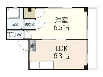 土井脇ビル(1LDK/2階)の間取り写真
