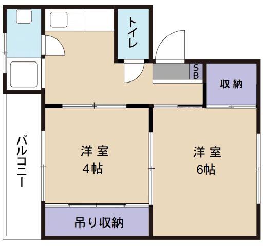 ハイツKIKI(2K/1階)の間取り写真