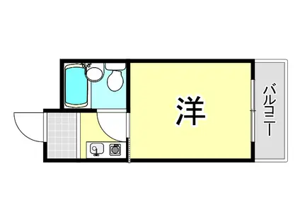 サウザンド15(1K/1階)の間取り写真