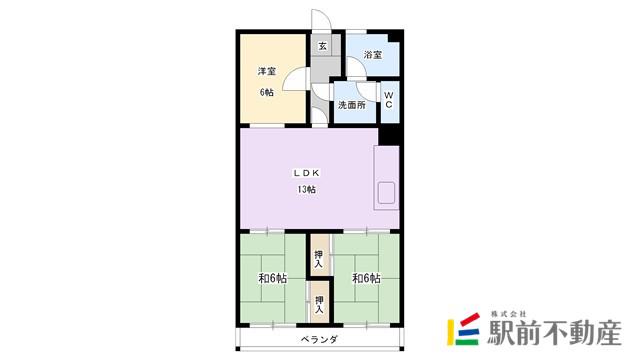 光風ハイツ(3LDK/3階)の間取り写真