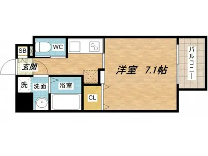 フォレストガーデン天満橋I(1K/10階)の間取り写真