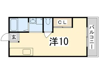 SEADREAM姫路野里駅(ワンルーム/2階)の間取り写真