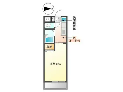 OMレジデンス千里(1K/3階)の間取り写真