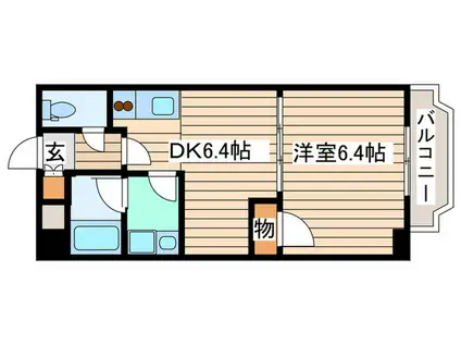 KATOUビル(1DK/1階)の間取り写真