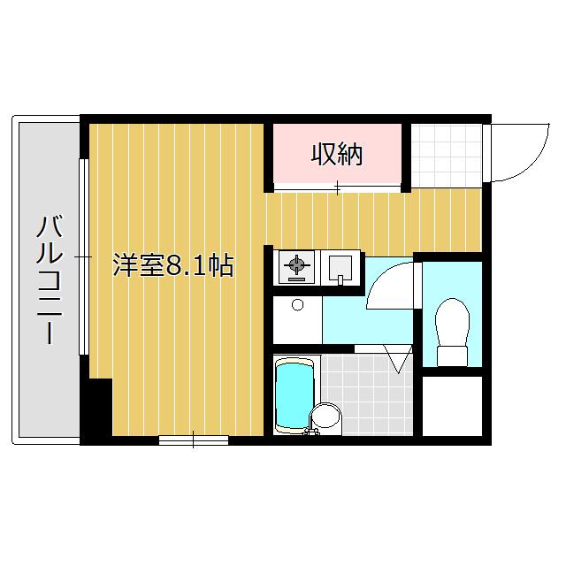 ハイツ浅間通(ワンルーム/5階)の間取り写真