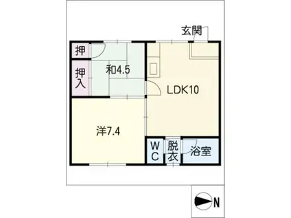 巾クレスト(2LDK/2階)の間取り写真