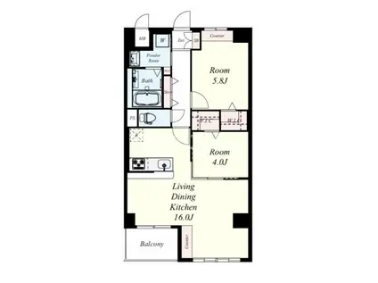 パストラーレ博多(2LDK/6階)の間取り写真