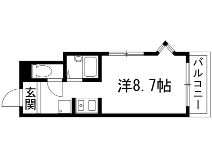 グランディールⅠ(ワンルーム/3階)の間取り写真
