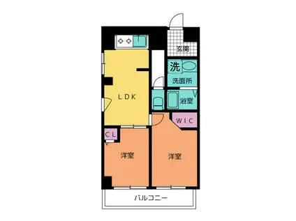 静岡泉町エンブルコート(2LDK/4階)の間取り写真