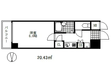 ロイヤルヒル神戸三ノ宮2(1K/7階)の間取り写真