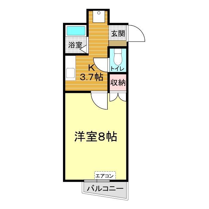 トワムールミカワ(1K/4階)の間取り写真