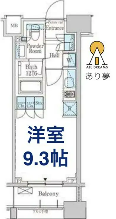 パークアクシス横浜山下町 9階階 間取り