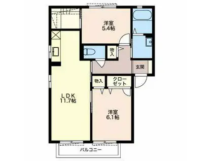 インフィニIII(2LDK/2階)の間取り写真