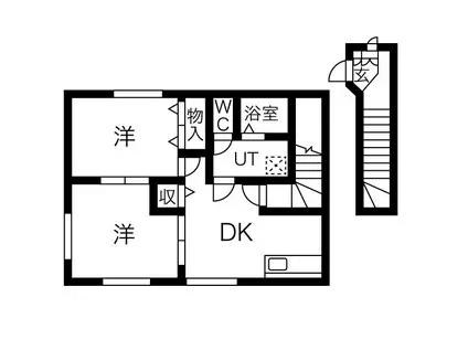 レ・ブレスト(2DK/2階)の間取り写真