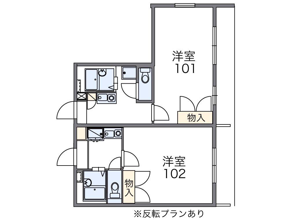レオパレスラ・ロング(1K/1階)の間取り写真