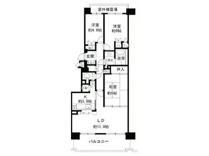 パーク・ハイム神戸熊内町(3LDK/2階)の間取り写真