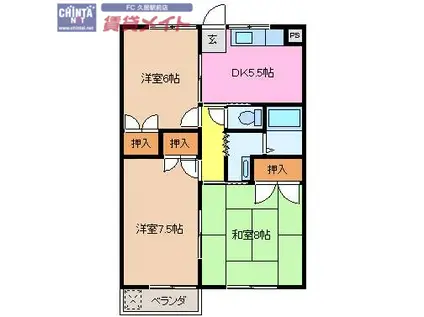 中川ファーストマンションI(3DK/1階)の間取り写真