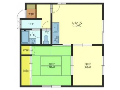 レ・フルール柏木(2LDK/2階)の間取り写真