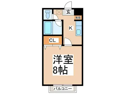 ヒルバレーヤマト(1K/2階)の間取り写真