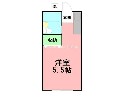 ハイツ相栄(ワンルーム/2階)の間取り写真